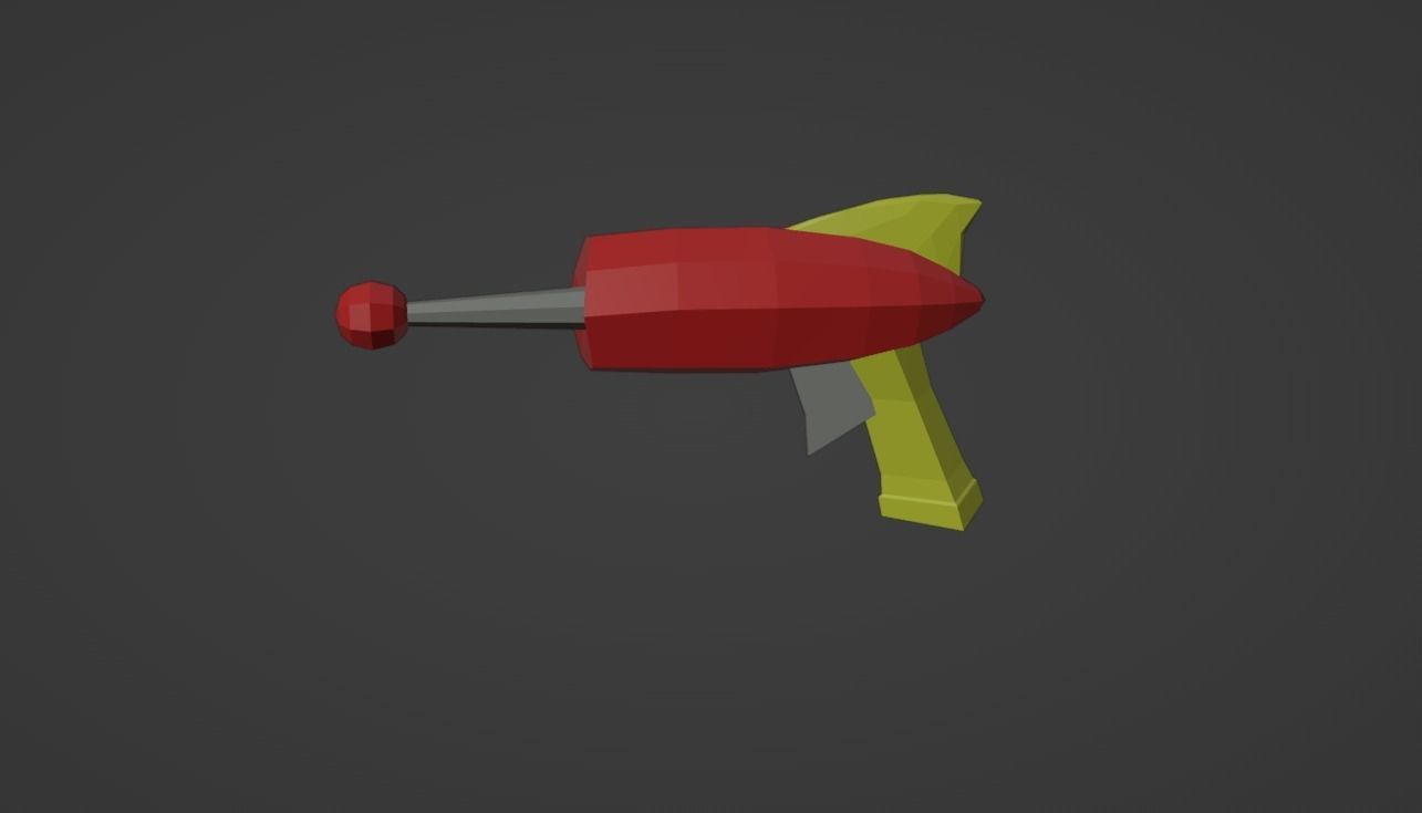 Sci-Fi Gun Low Poly Low-poly 3D model_5