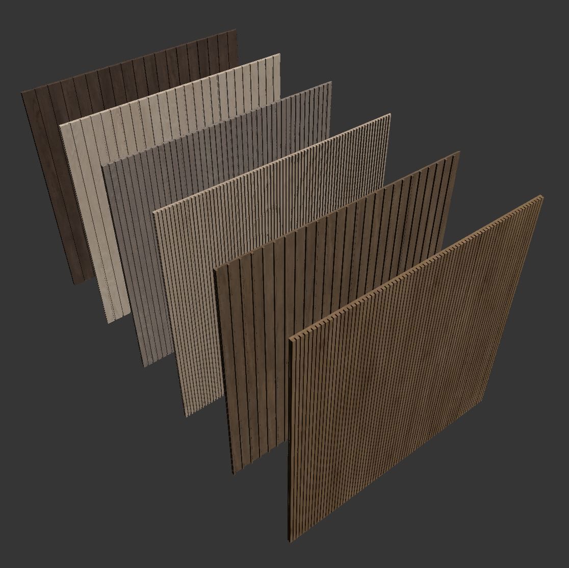 Wood panel set v02 3D model_7