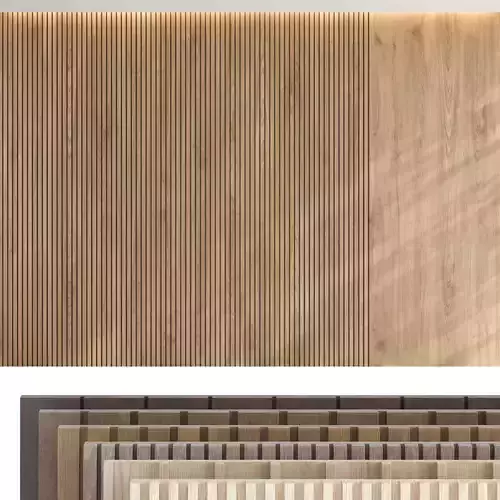 Wood panel set v02 3D model