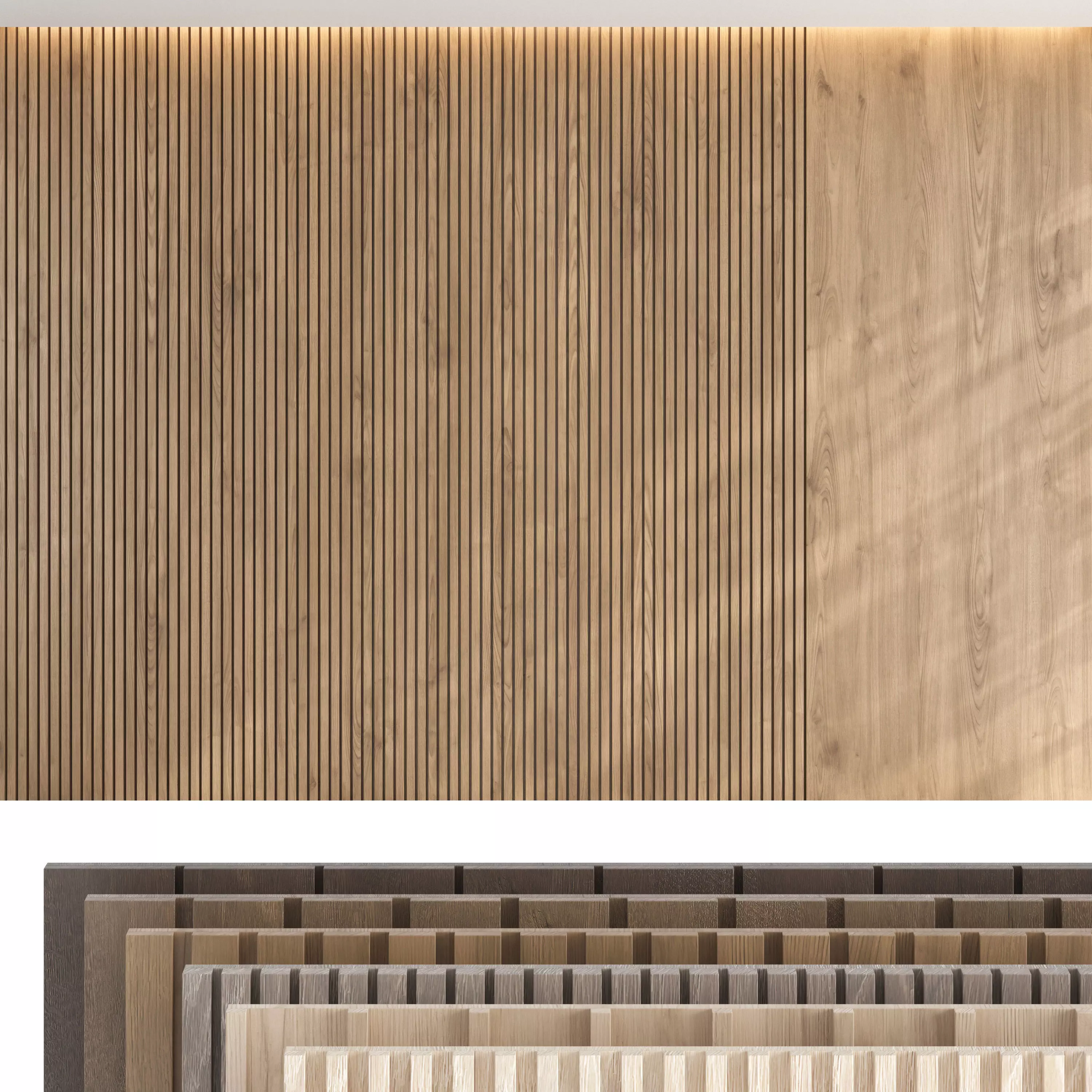 Wood panel set v02 3D model_0