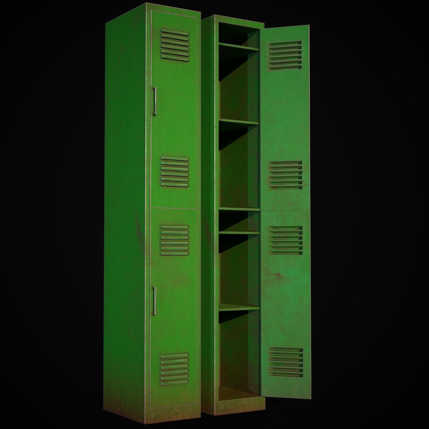 Old School Lockers  Low-poly 3D model_12