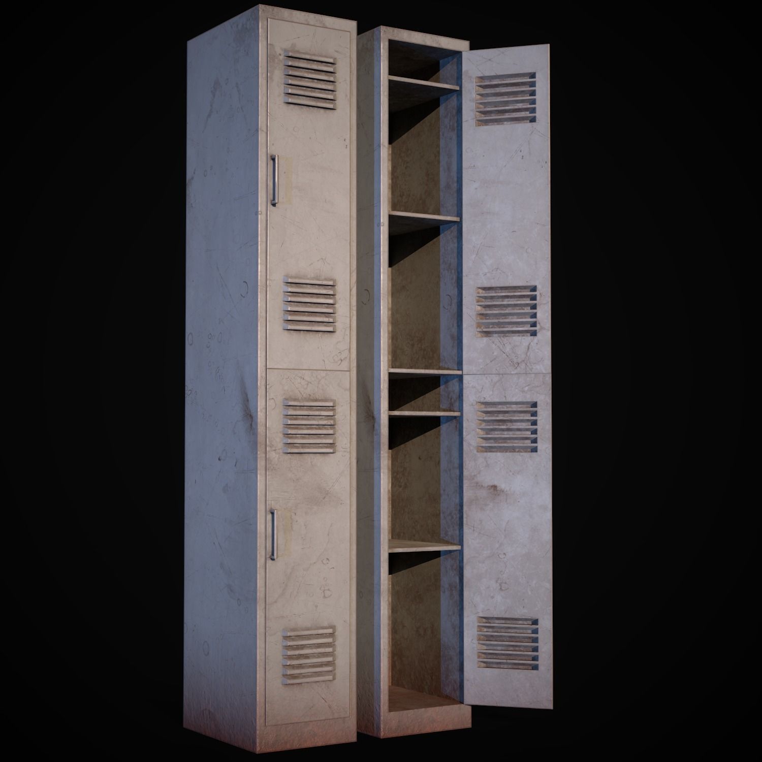 Old School Lockers  Low-poly 3D model_18