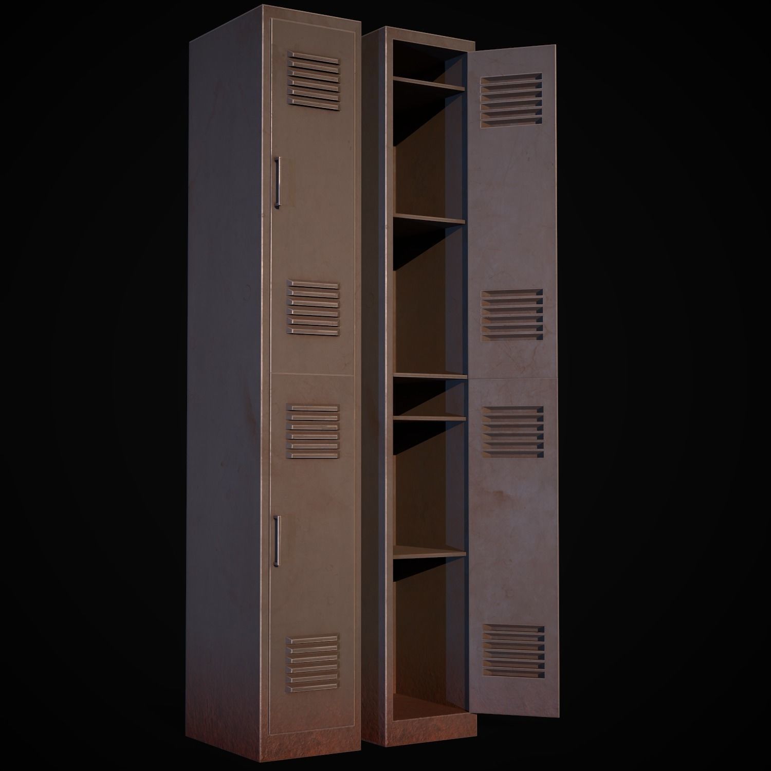 Old School Lockers  Low-poly 3D model_21