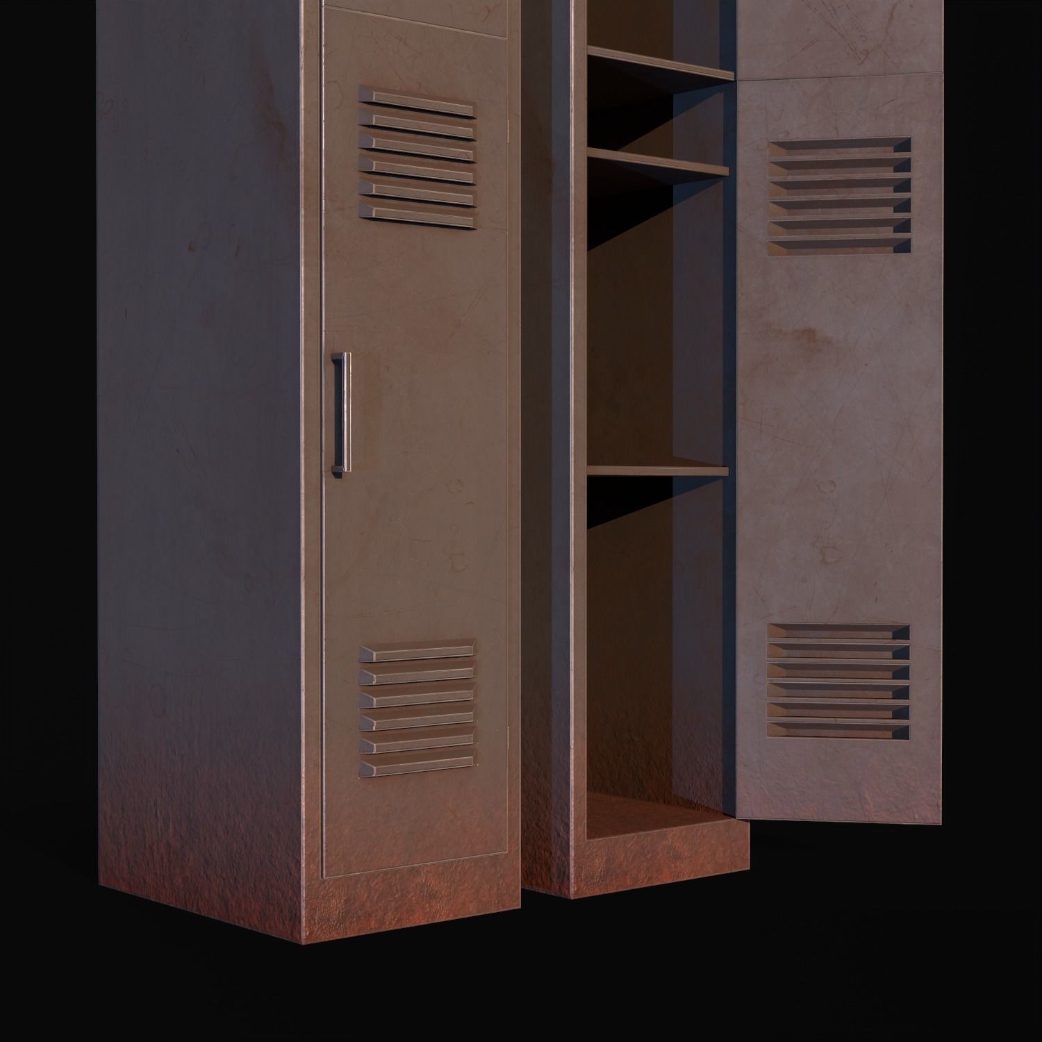 Old School Lockers  Low-poly 3D model_23