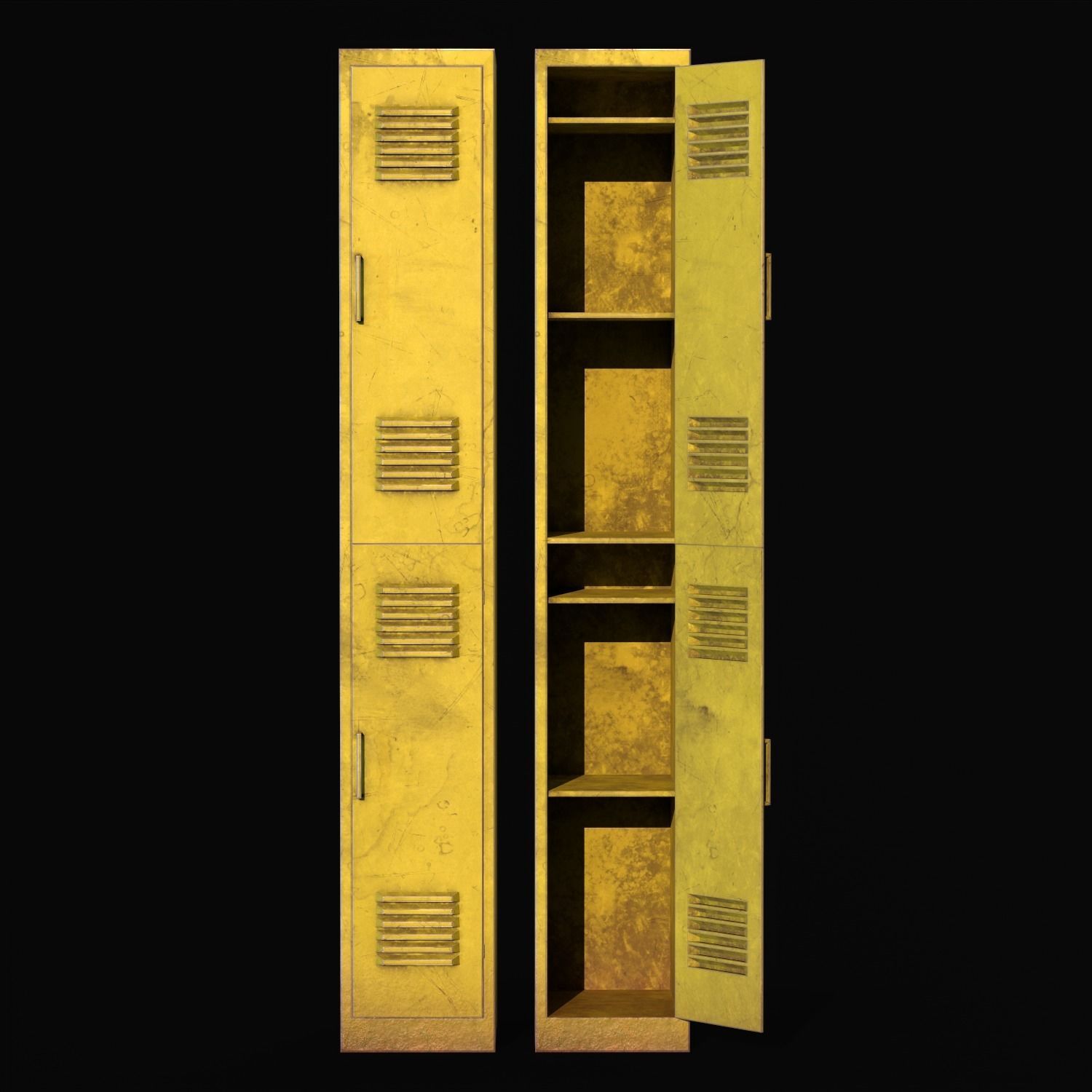 Old School Lockers  Low-poly 3D model_17