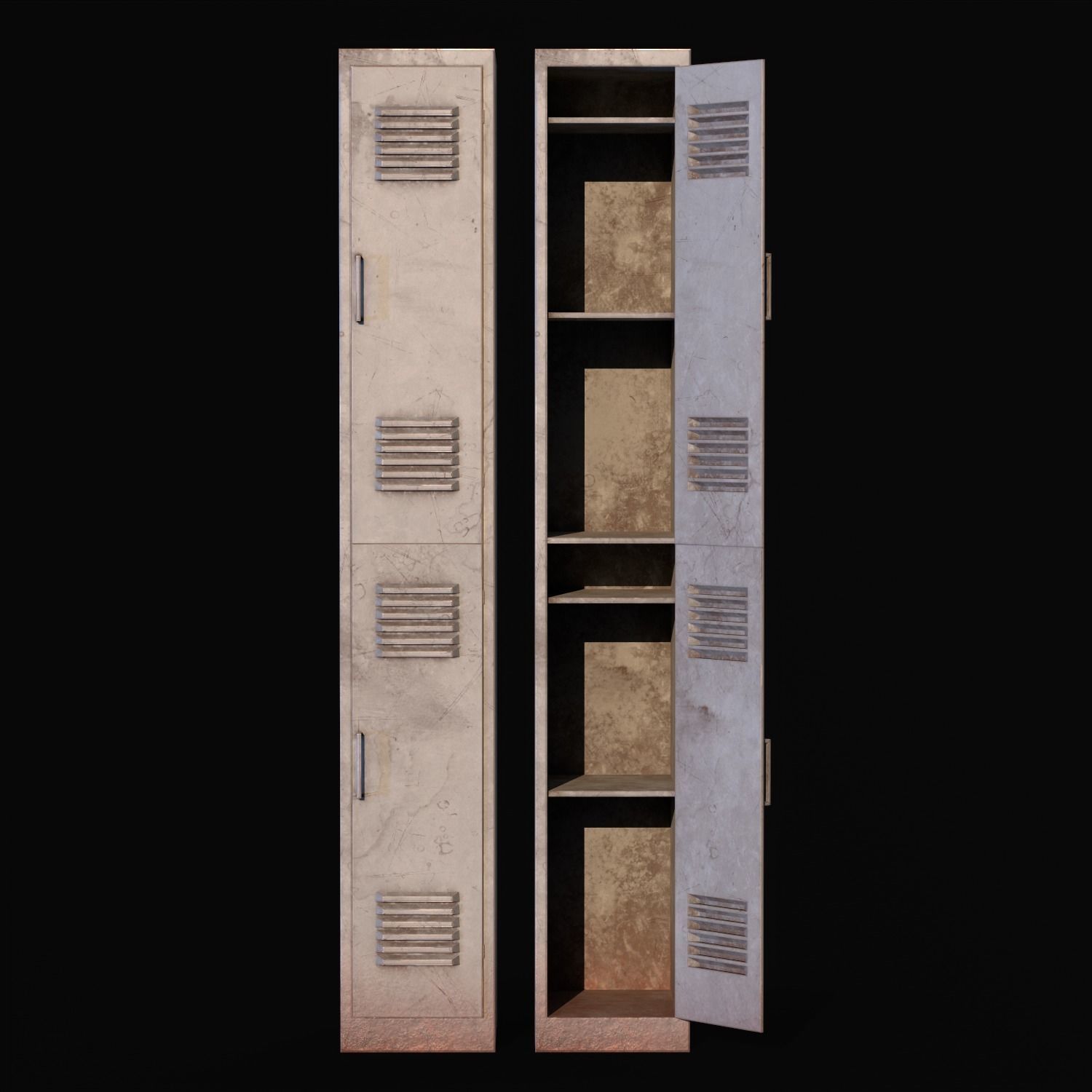 Old School Lockers  Low-poly 3D model_19