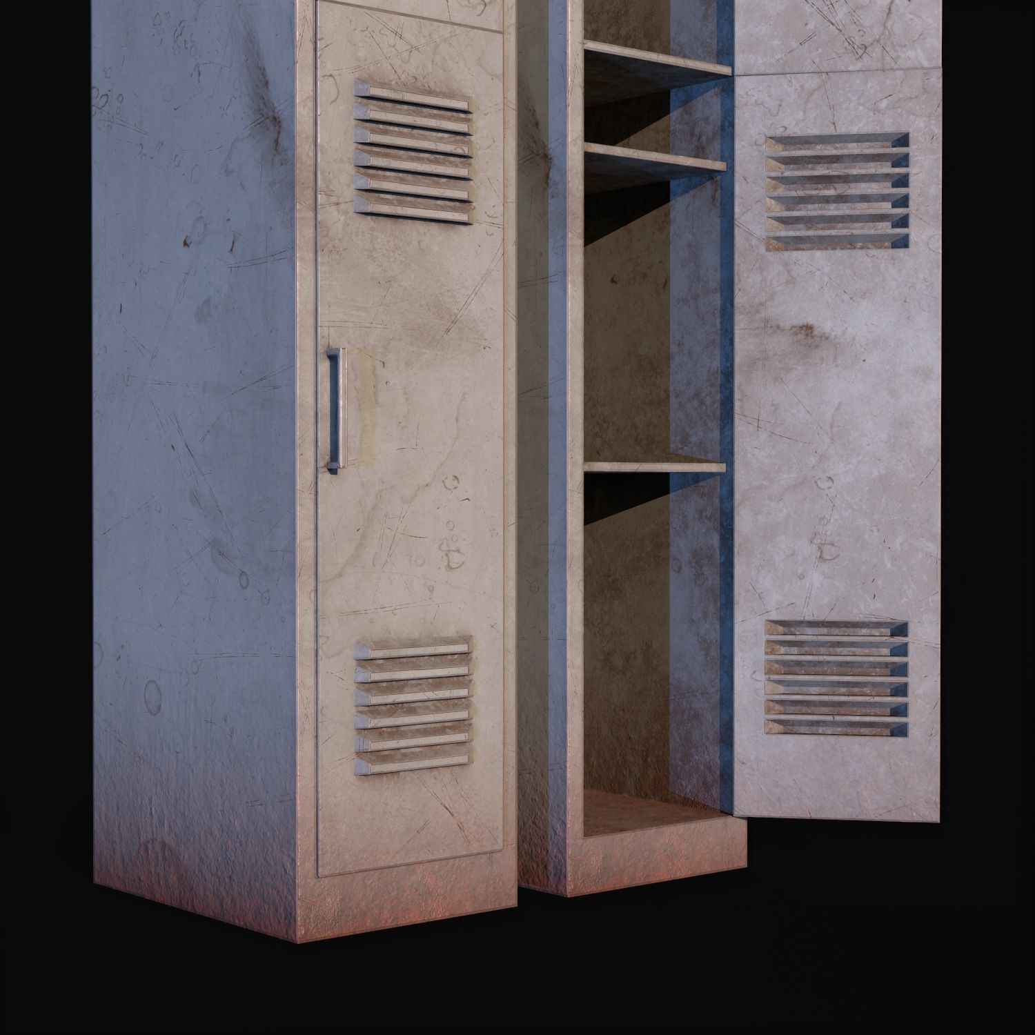Old School Lockers  Low-poly 3D model_20