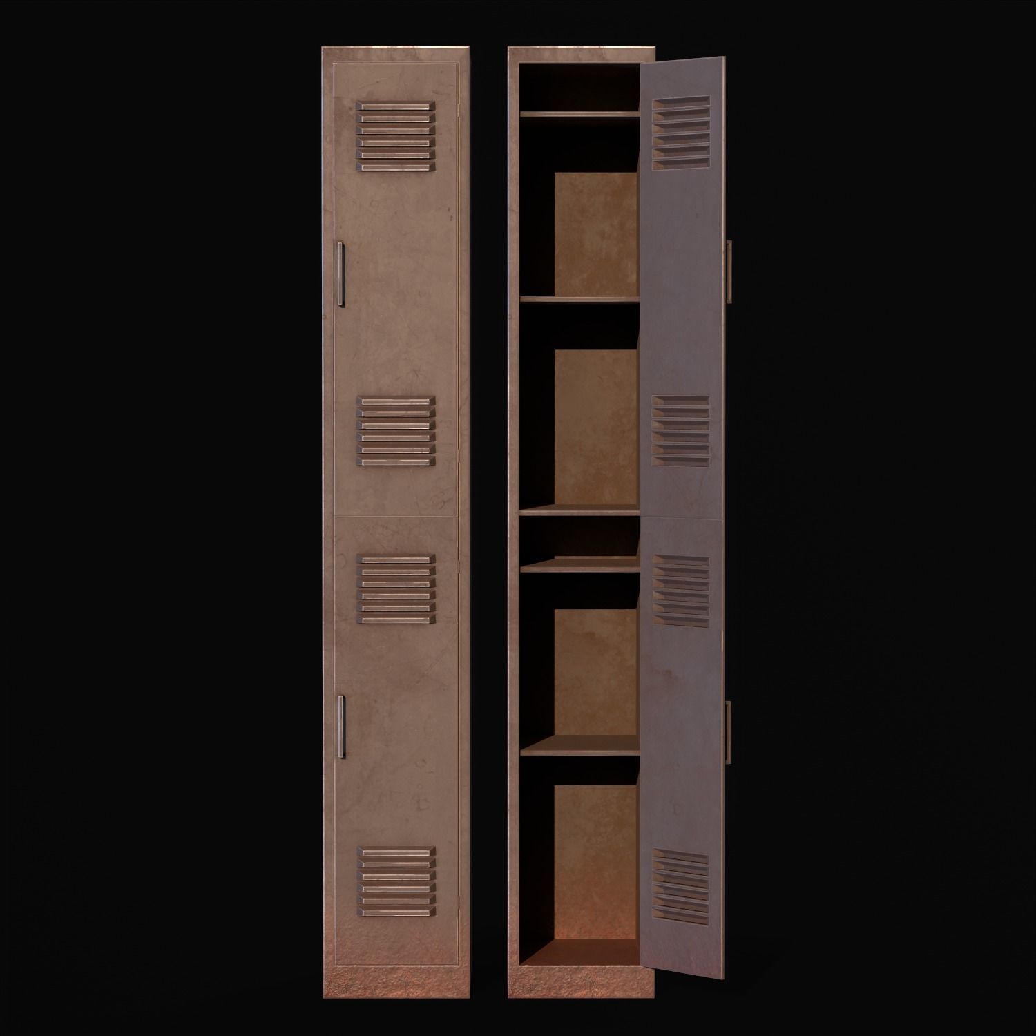 Old School Lockers  Low-poly 3D model_22