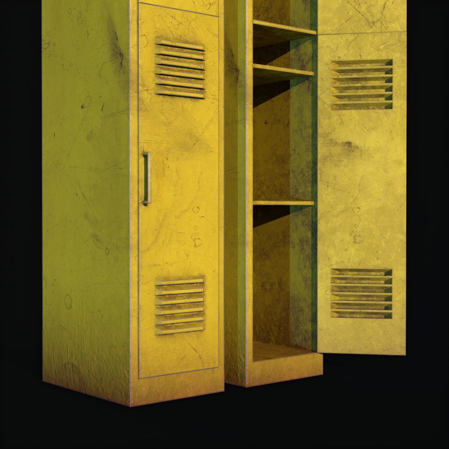 Old School Lockers  Low-poly 3D model_15