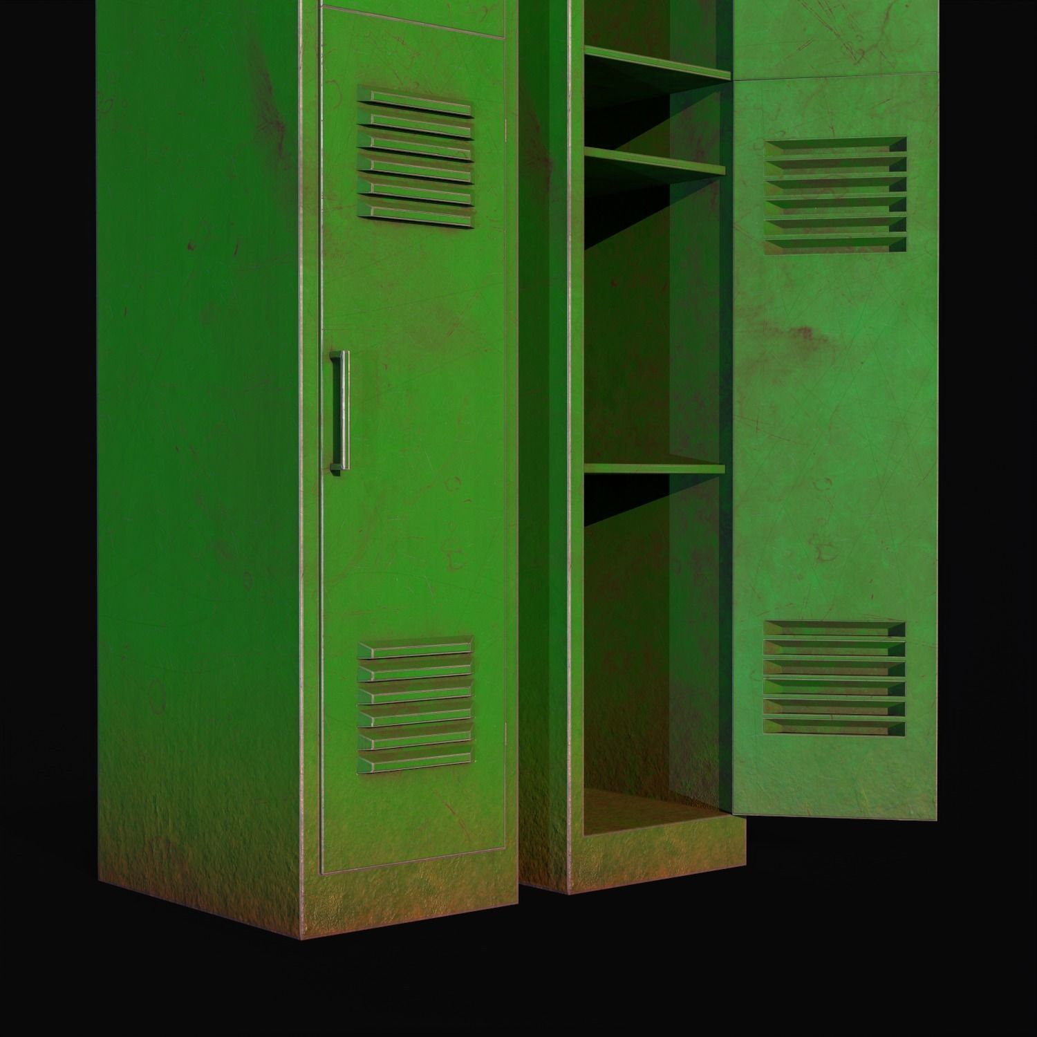Old School Lockers  Low-poly 3D model_14