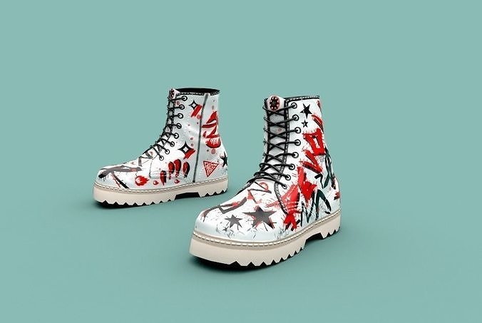 Boots revolution Low-poly 3D model