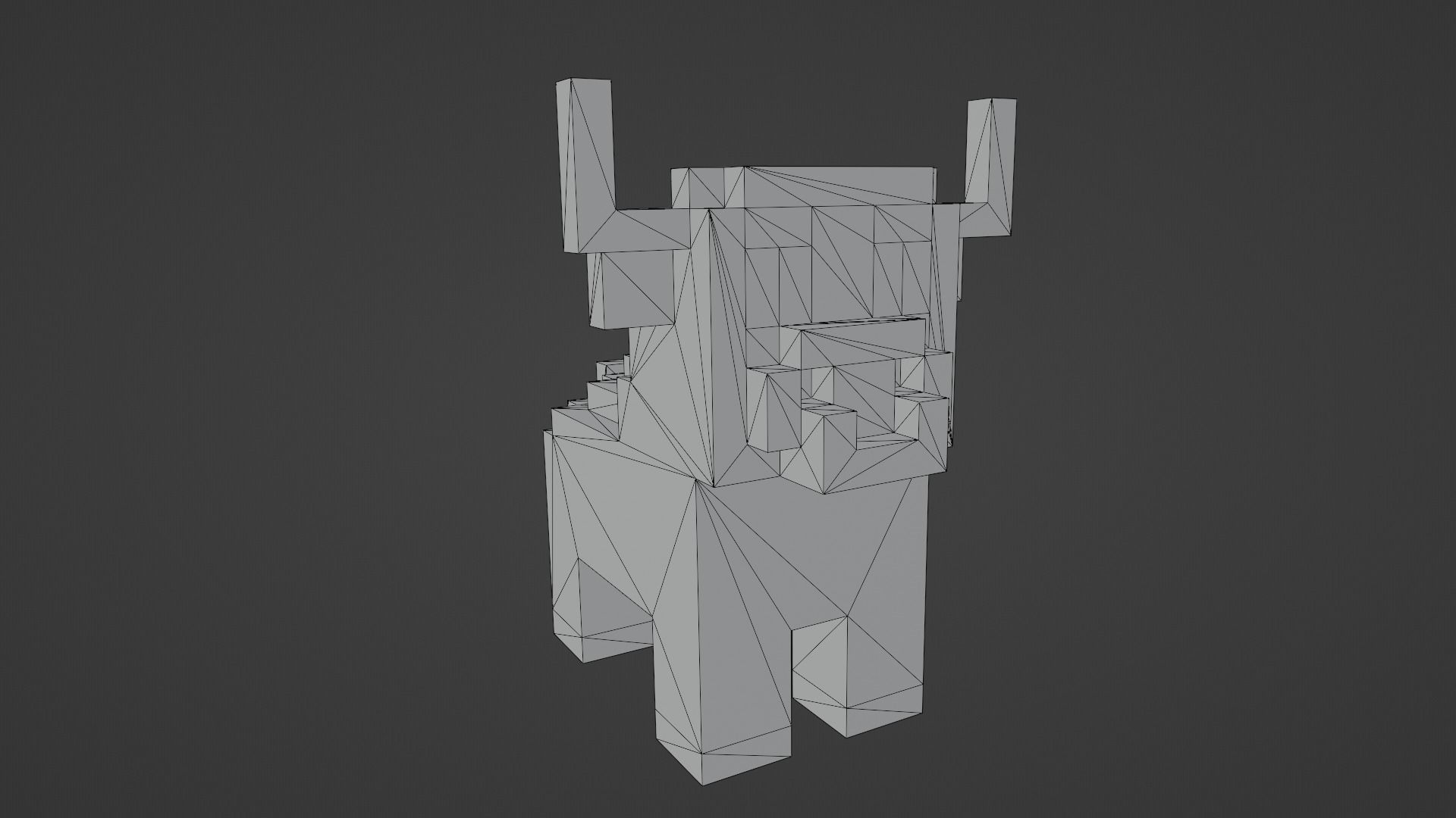 Voxel Bull Low-poly 3D model_11