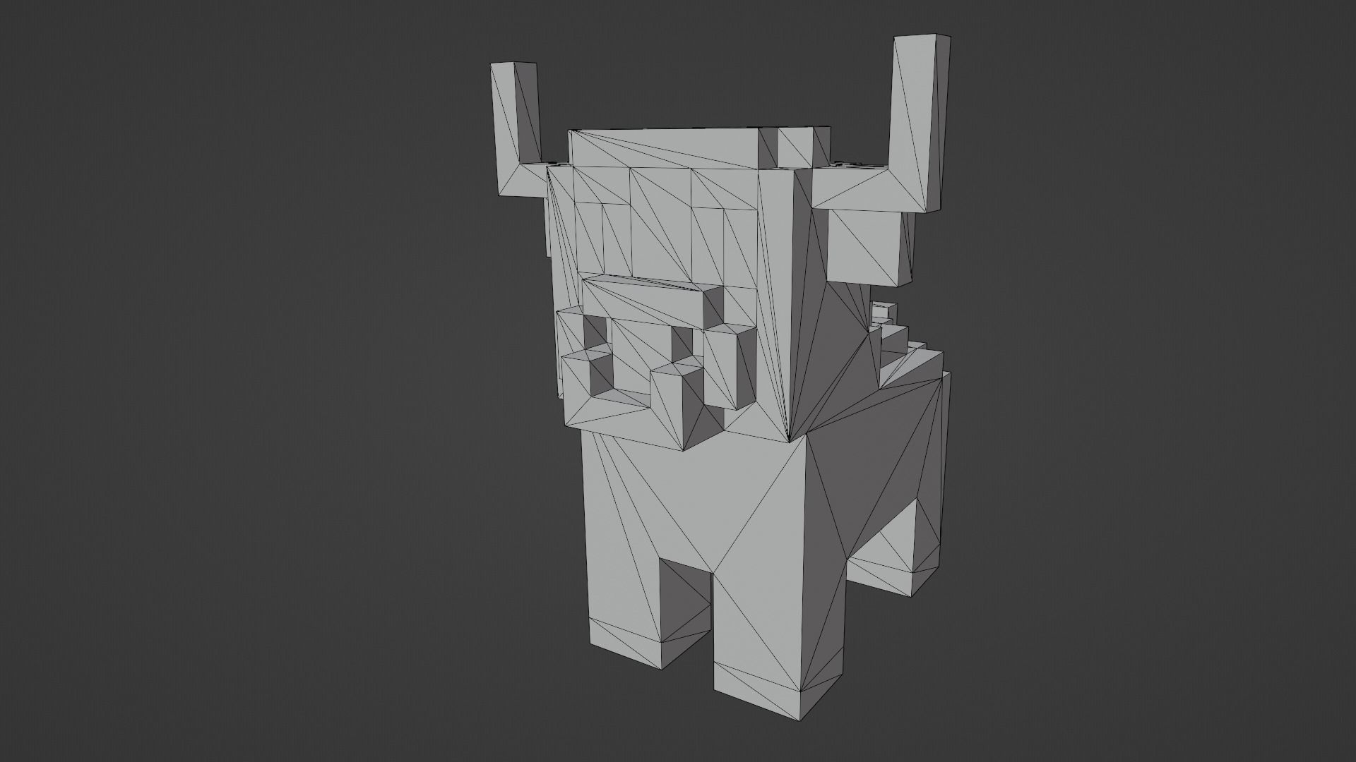 Voxel Bull Low-poly 3D model_10