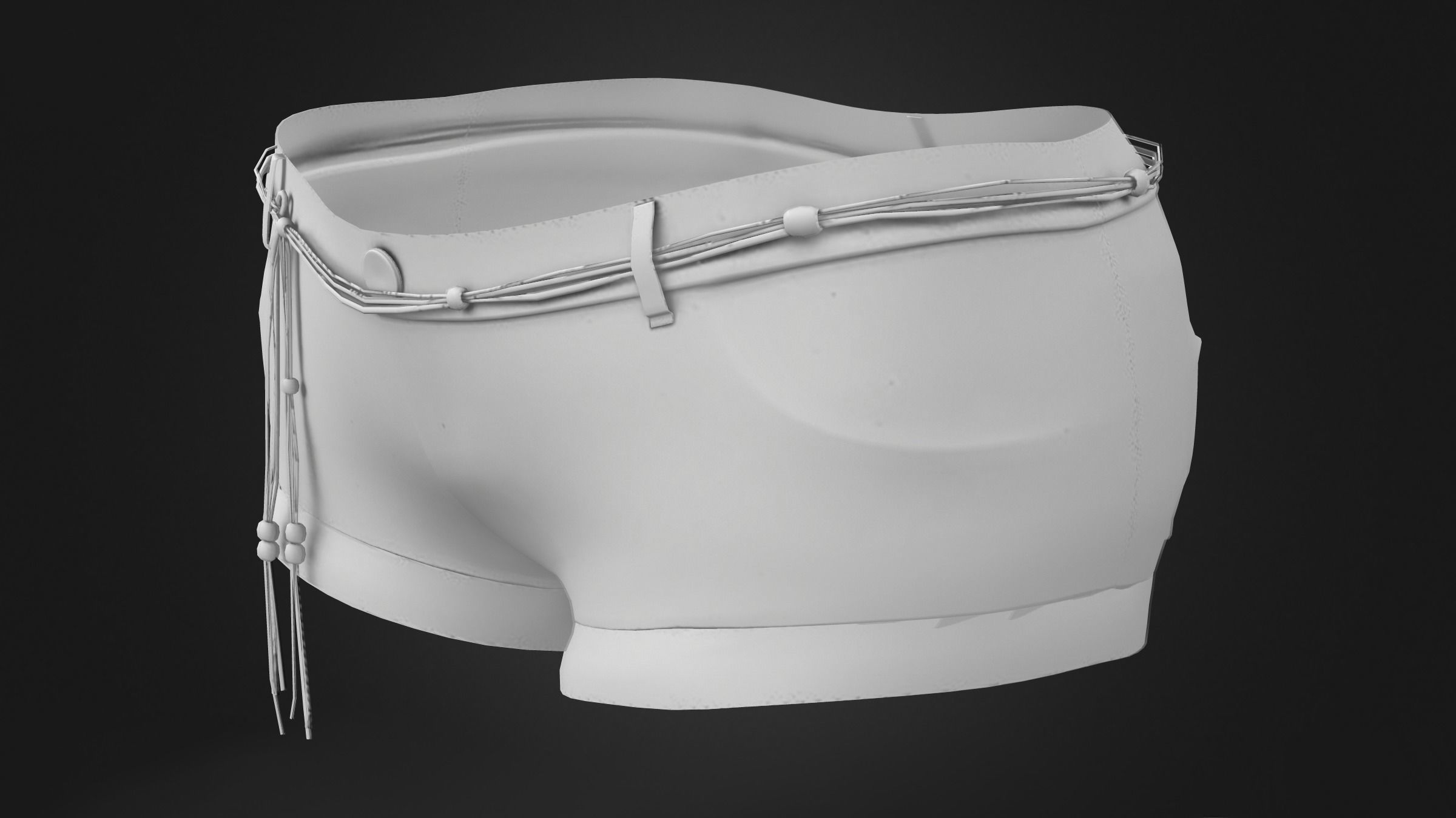 Mini Shorts With Cords Belt Low-poly 3D model_8