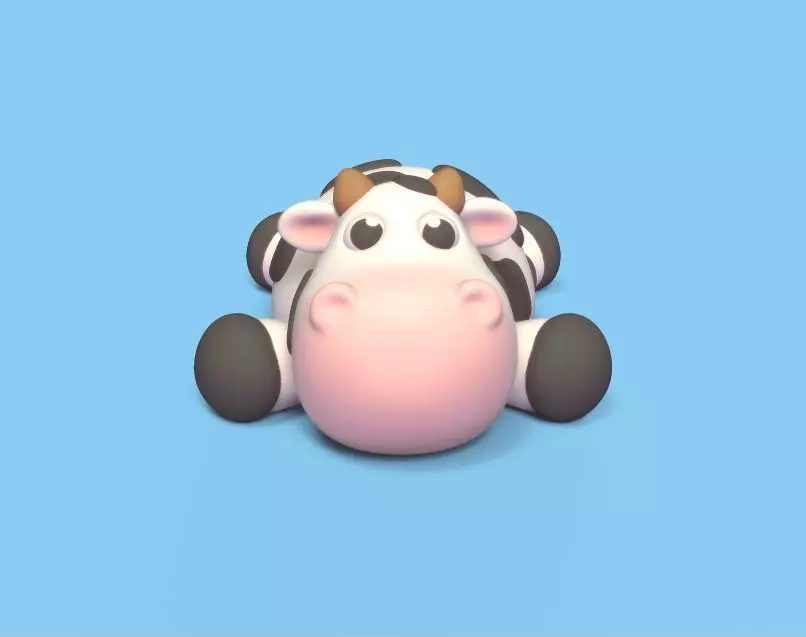 Lying Cow 3D print model_0