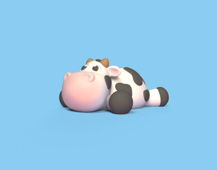 Lying Cow 3D print model_1