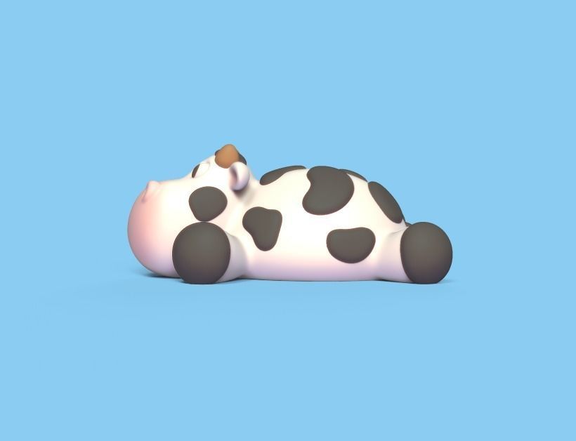 Lying Cow 3D print model_2