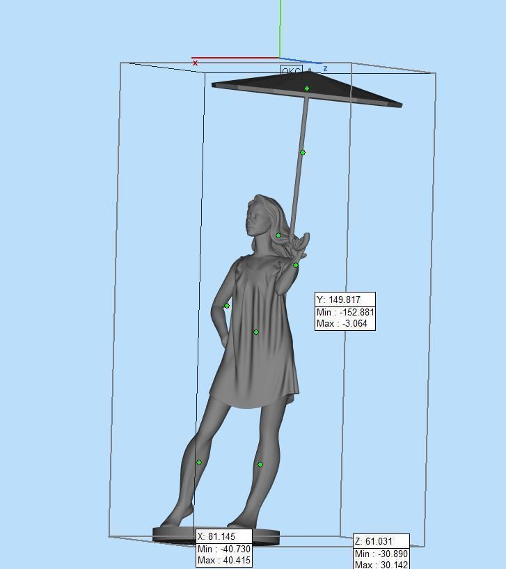 Girl with an umbrella 3D print model_5