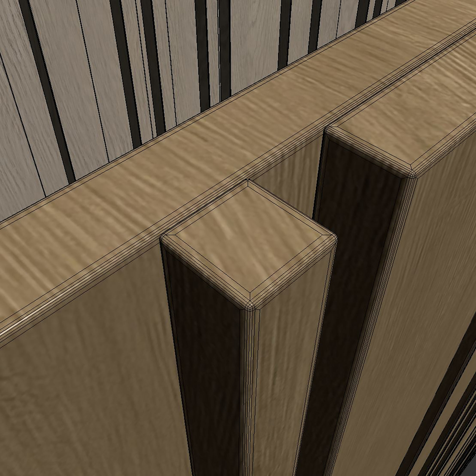 Wood panel set v03 3D model_8