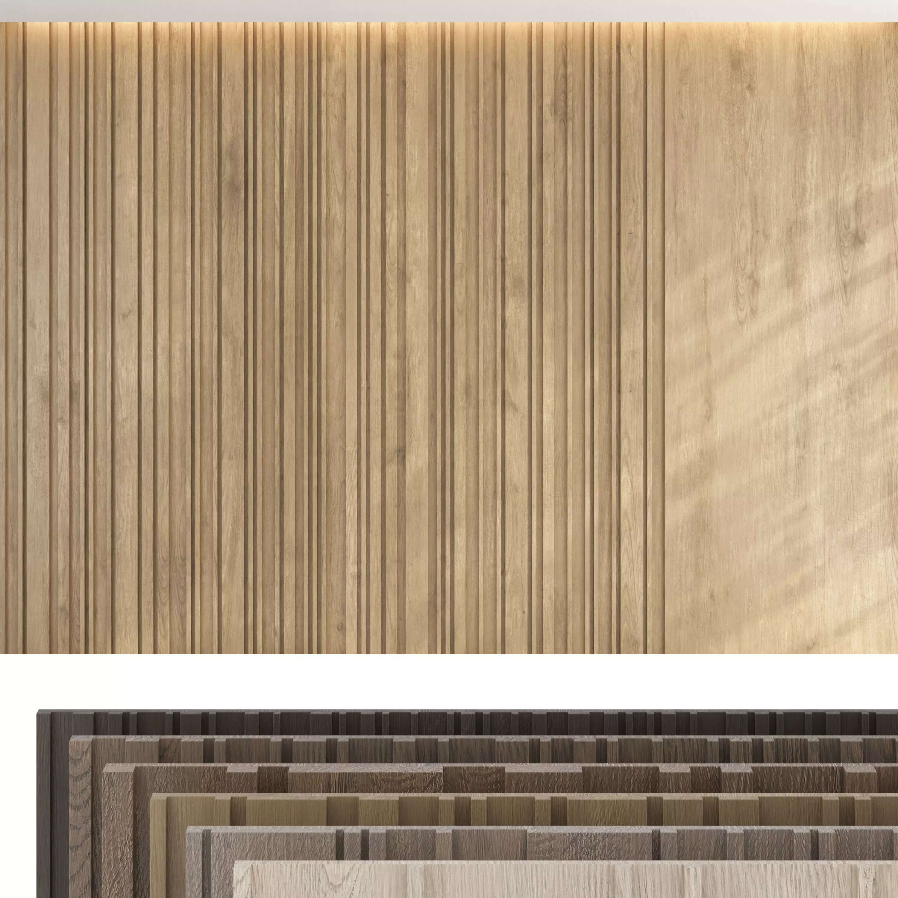 Wood panel set v03 3D model_0