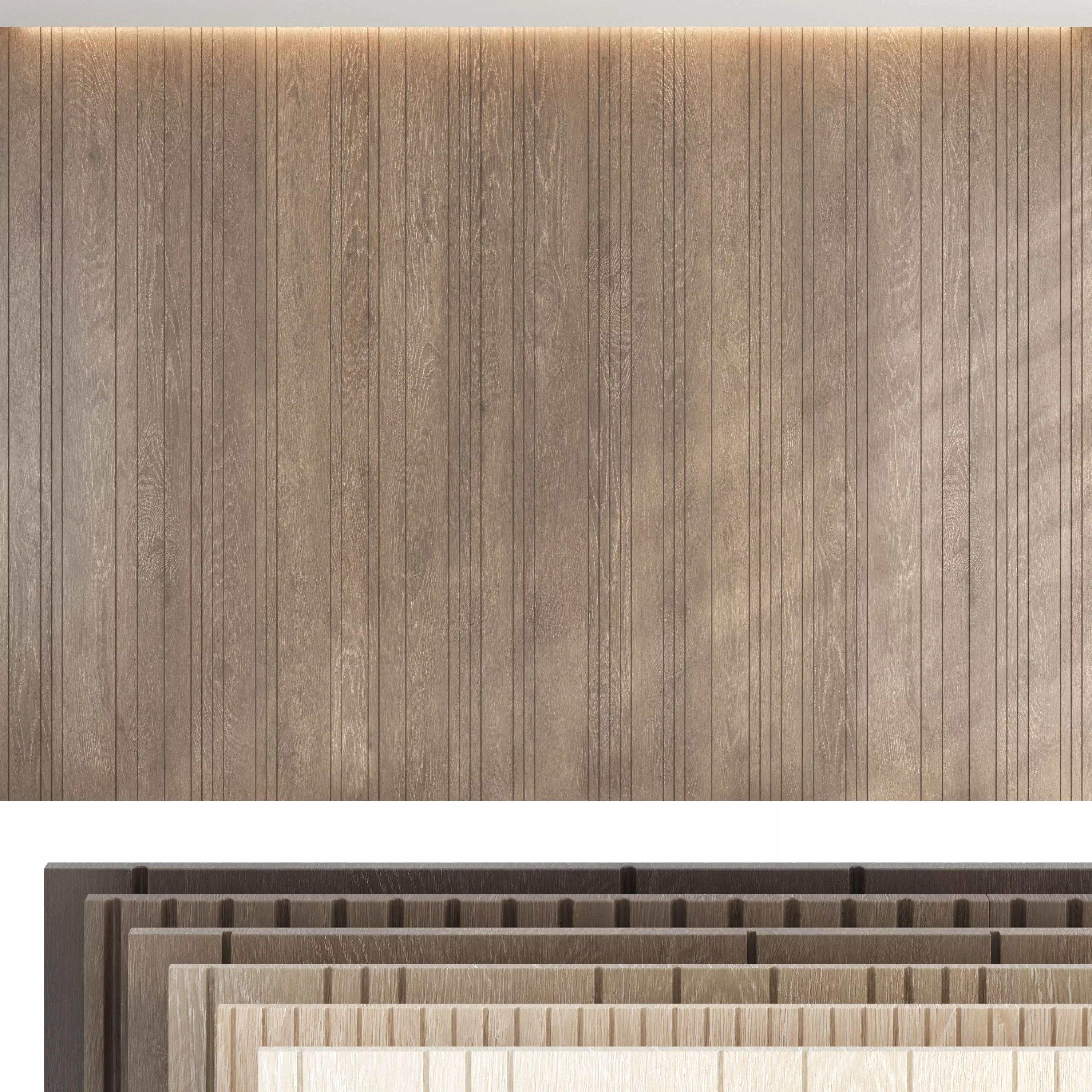 Wood panel set v04 3D model_0
