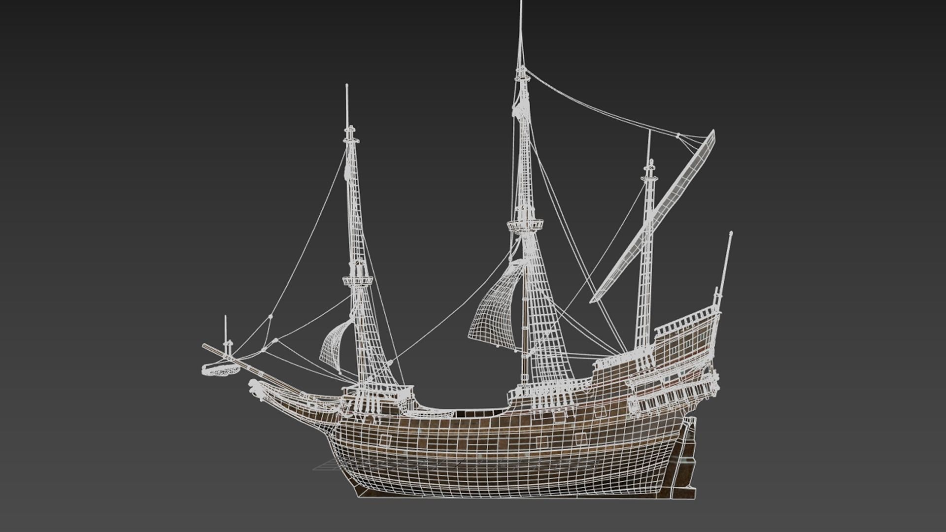 GALLEON SHIP 3D model_2