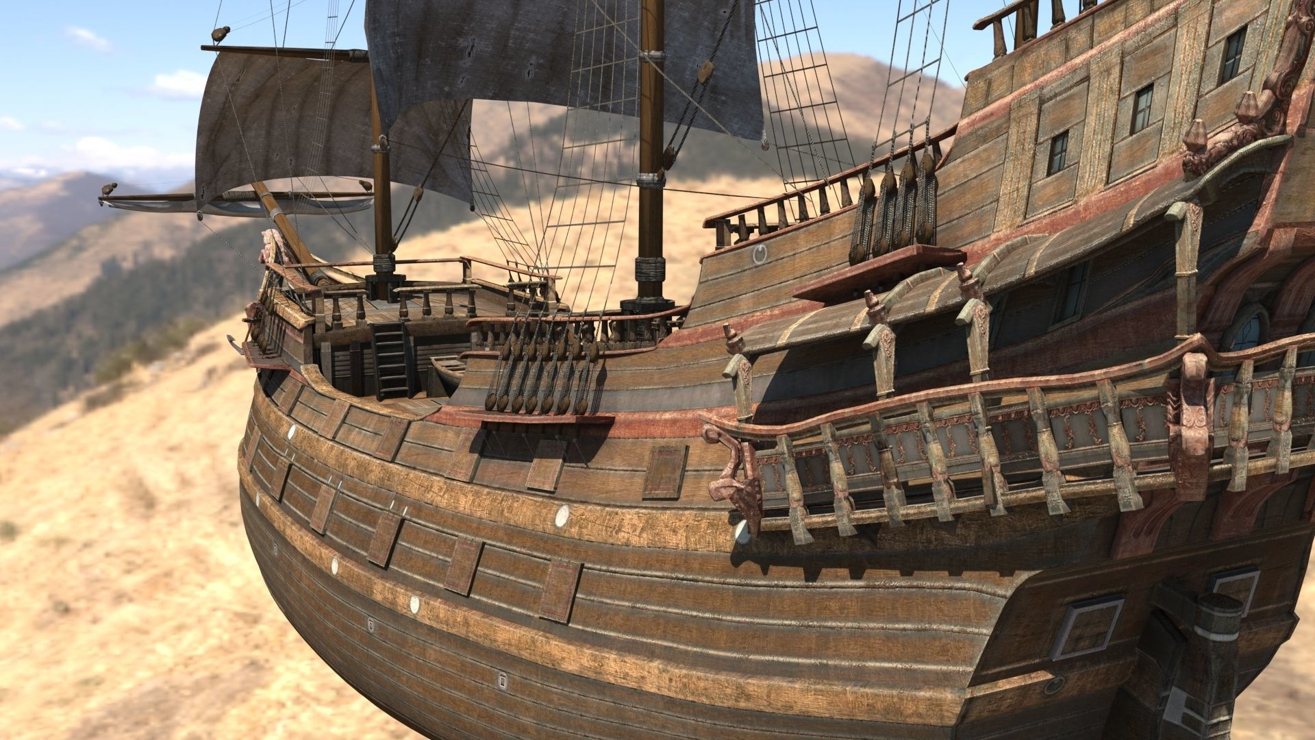 GALLEON SHIP 3D model_4