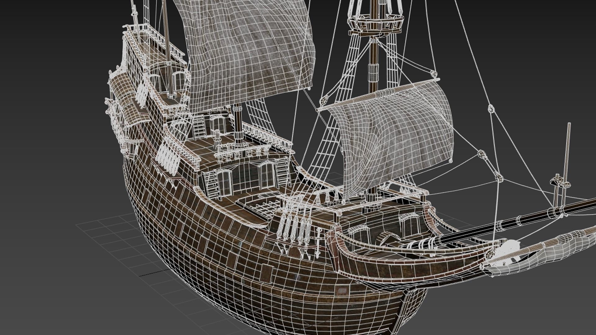 GALLEON SHIP 3D model_9