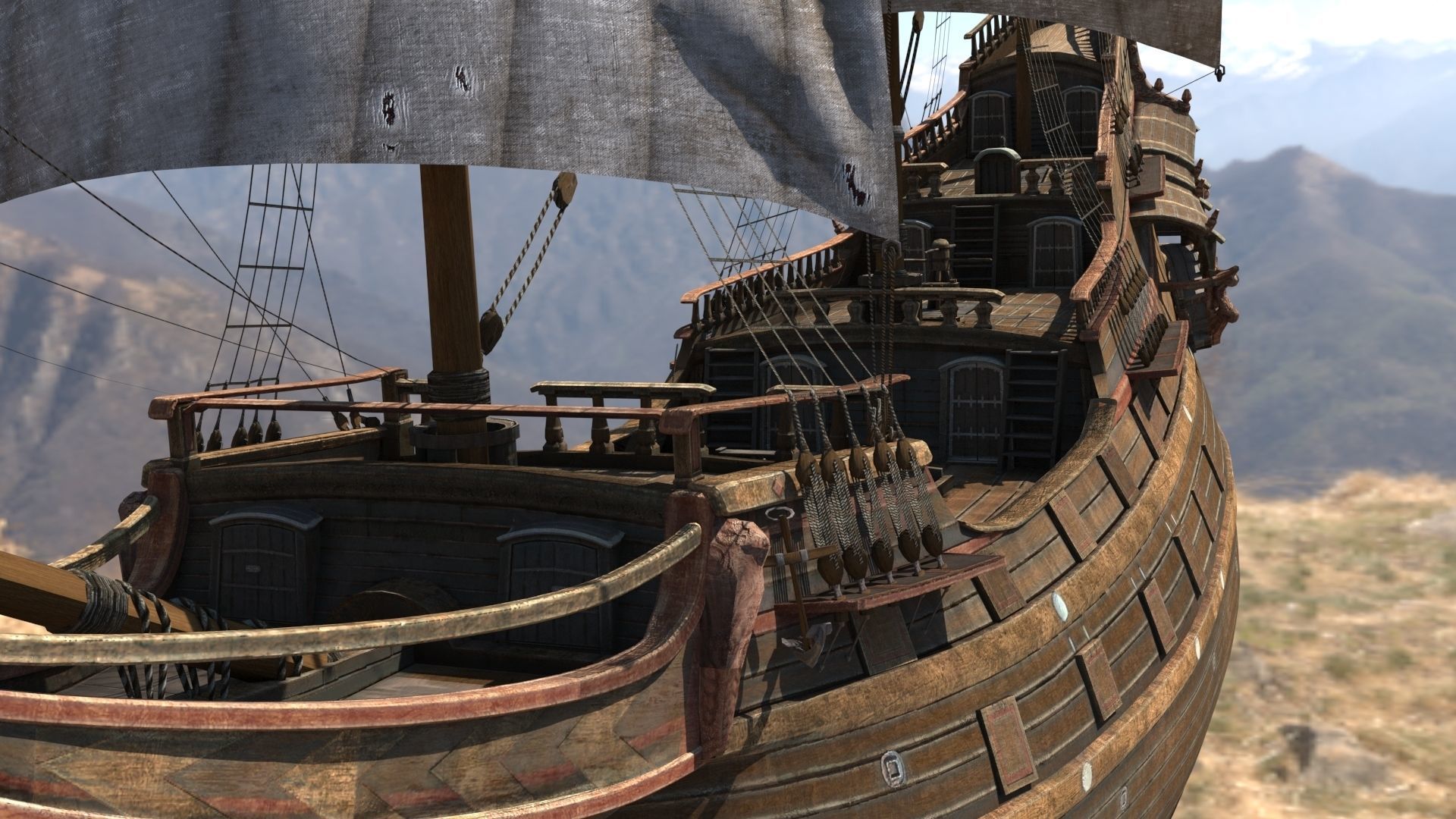 GALLEON SHIP 3D model_11