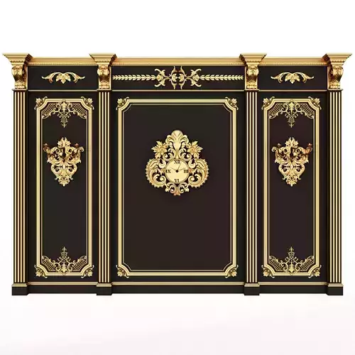 Boiserie Classic Panels and Decorative Crafts Wood 01 Low-poly 3D model