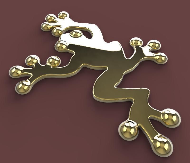 Frog Sticker 3D model_5