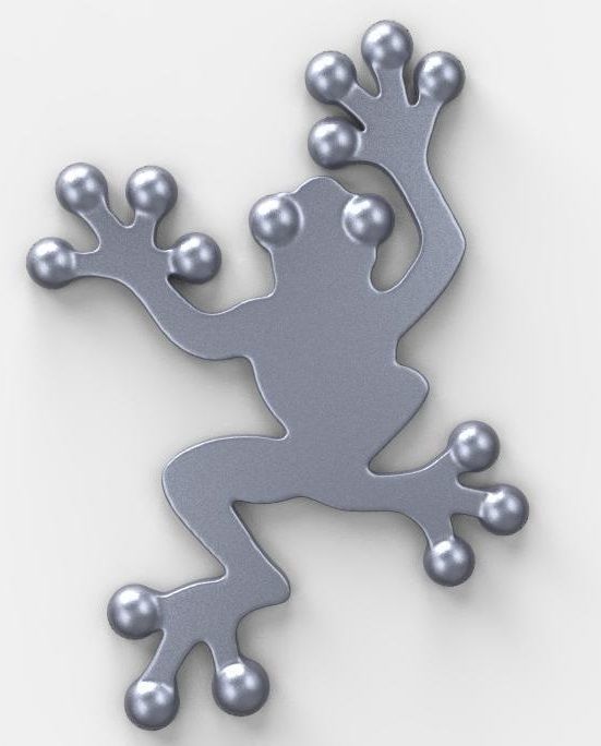 Frog Sticker 3D model_2