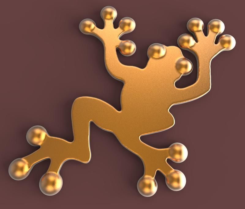 Frog Sticker 3D model_4