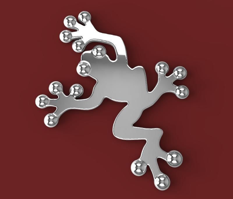 Frog Sticker 3D model_9