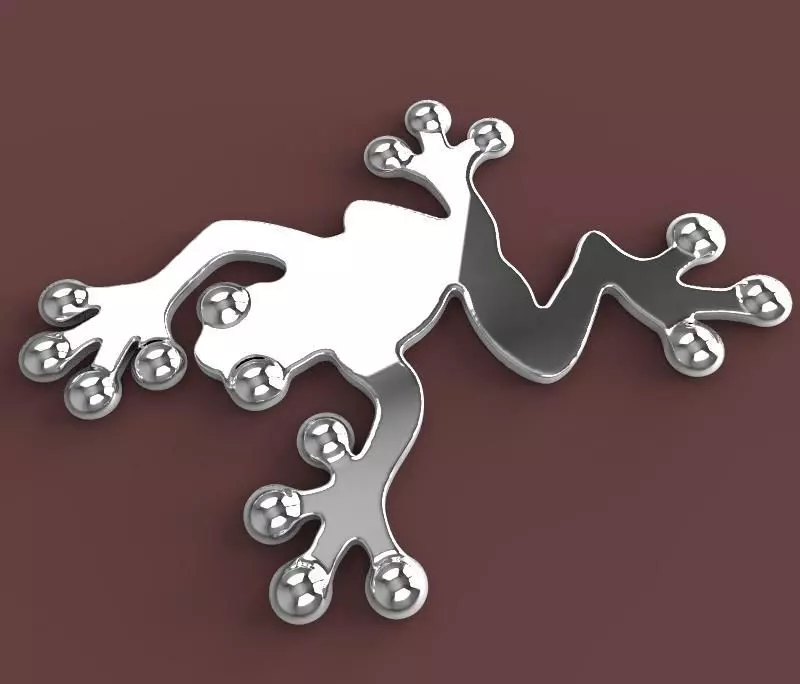 Frog Sticker 3D model_0