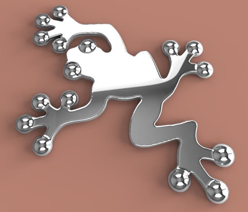 Frog Sticker 3D model_6