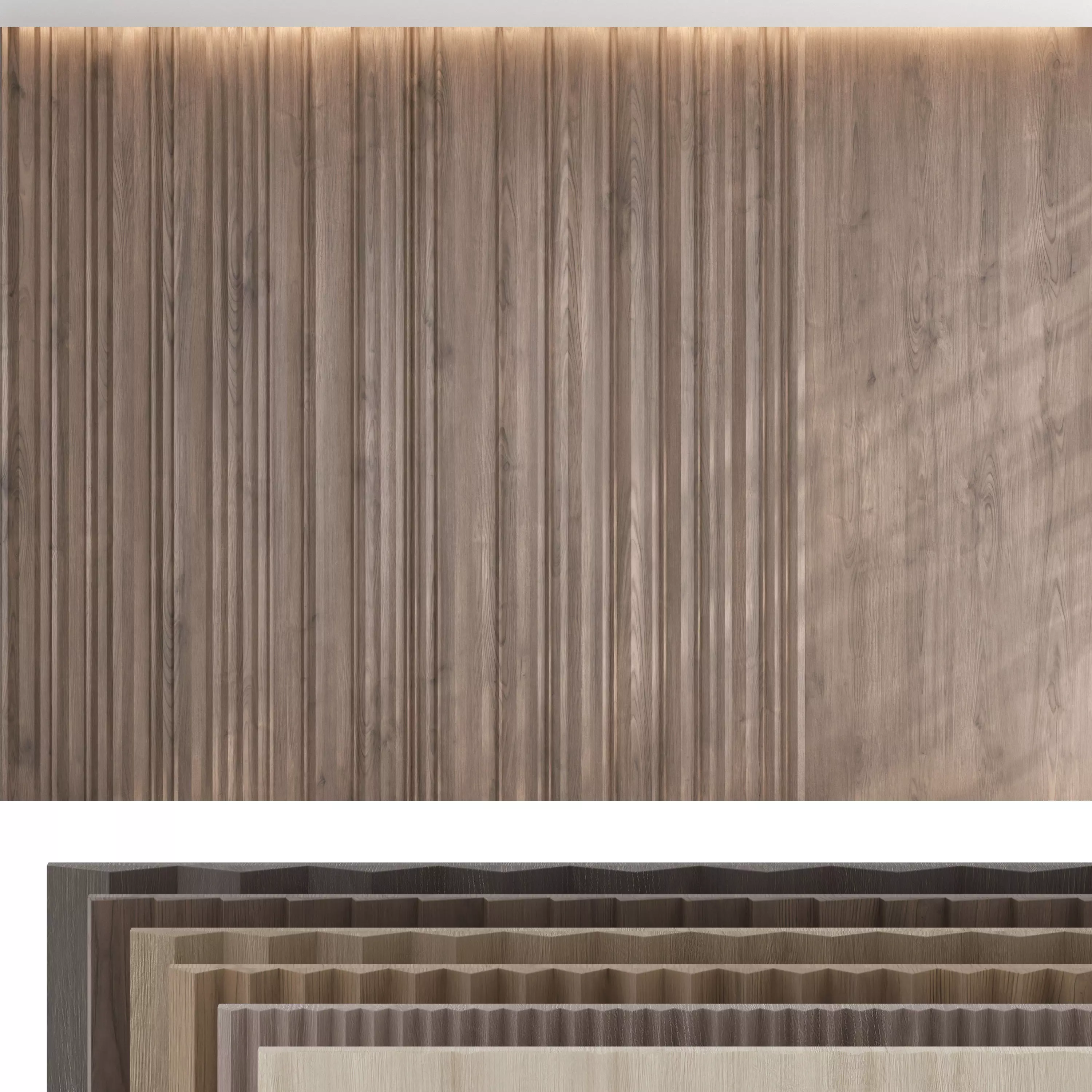 Wood panel set v05 3D model_0