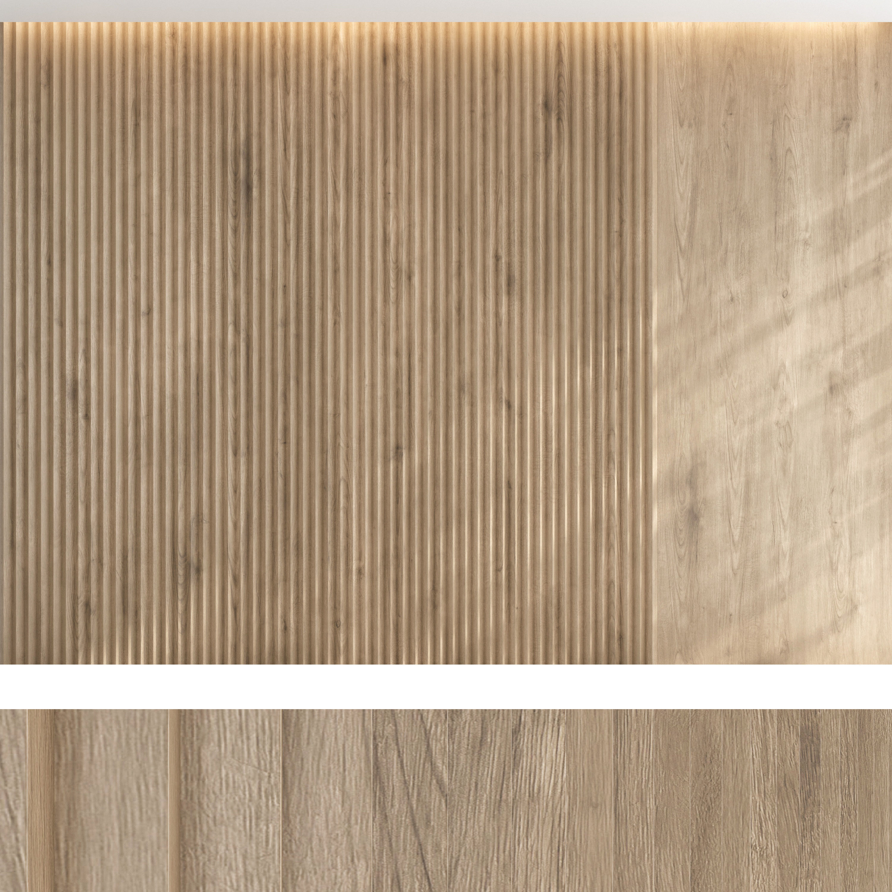 Wood panel set v05 3D model_2