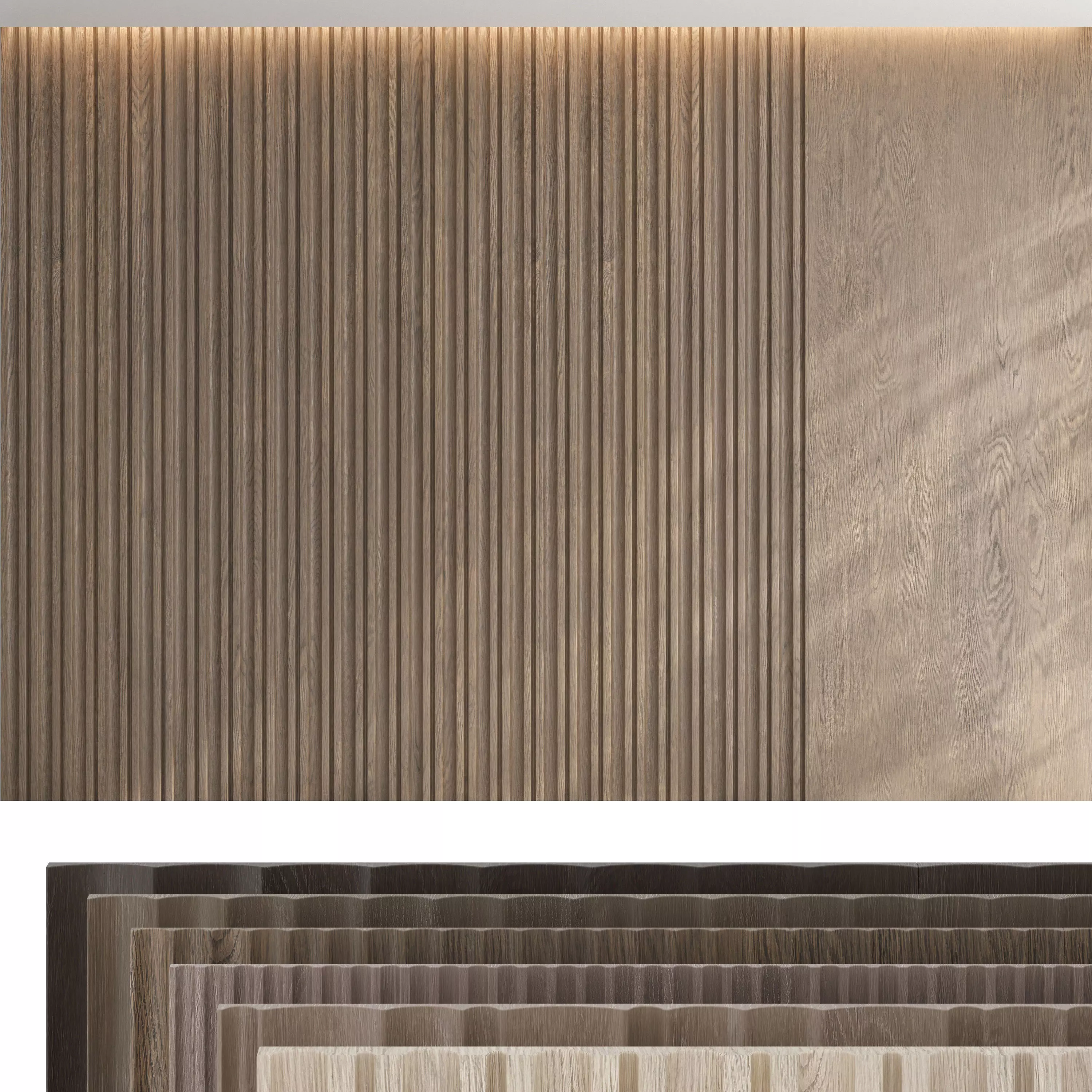 Wood panel set v06 3D model_0