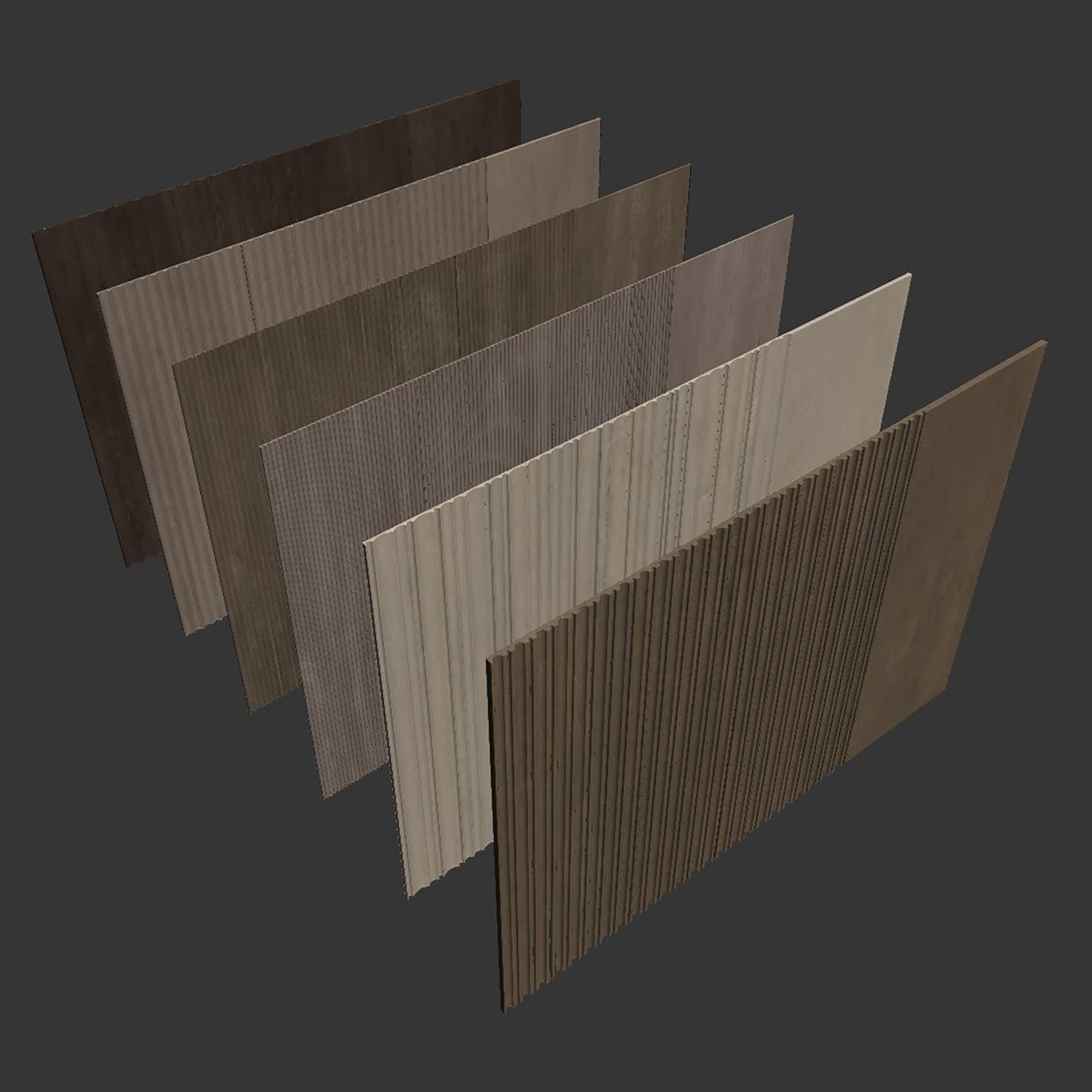 Wood panel set v06 3D model_7