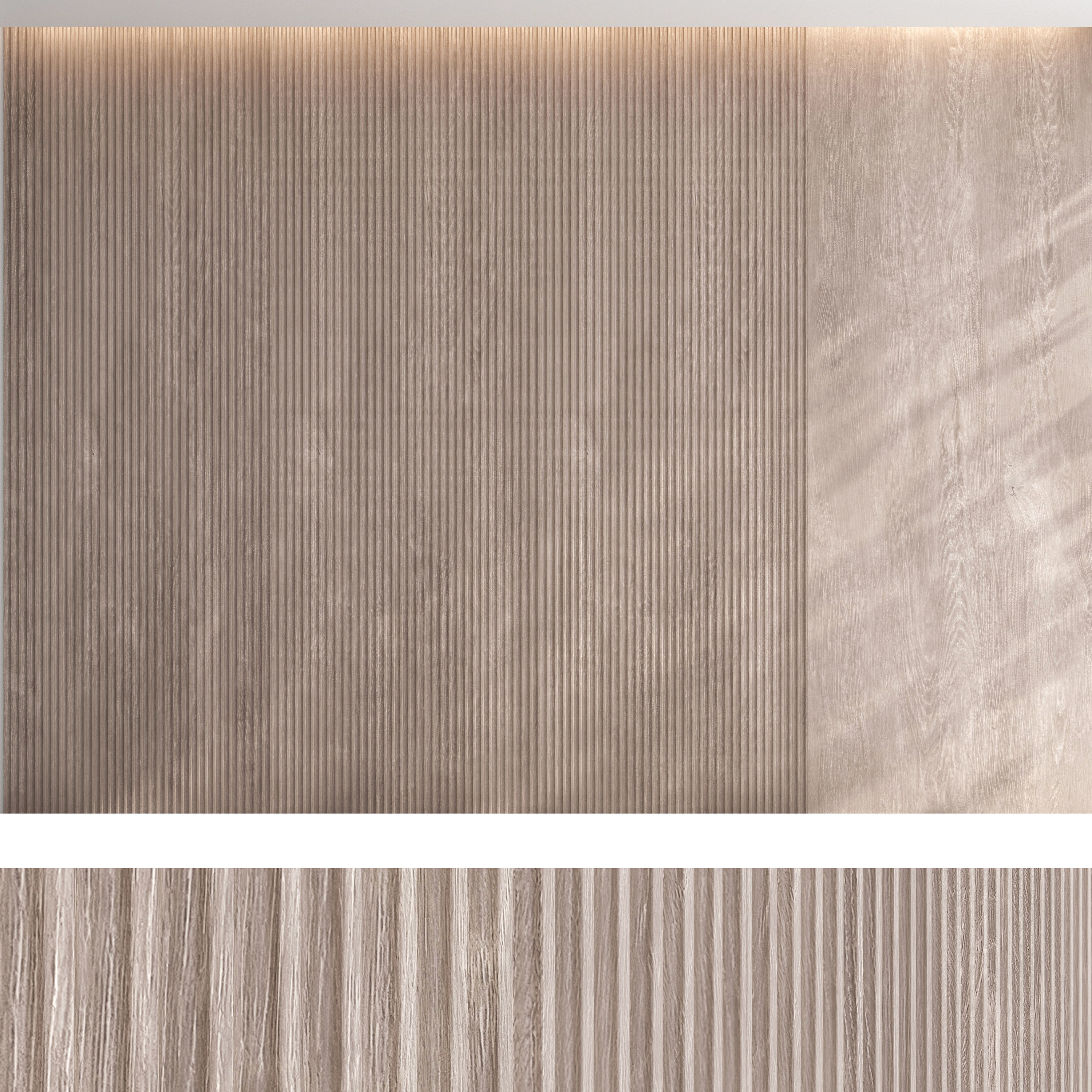 Wood panel set v06 3D model_2