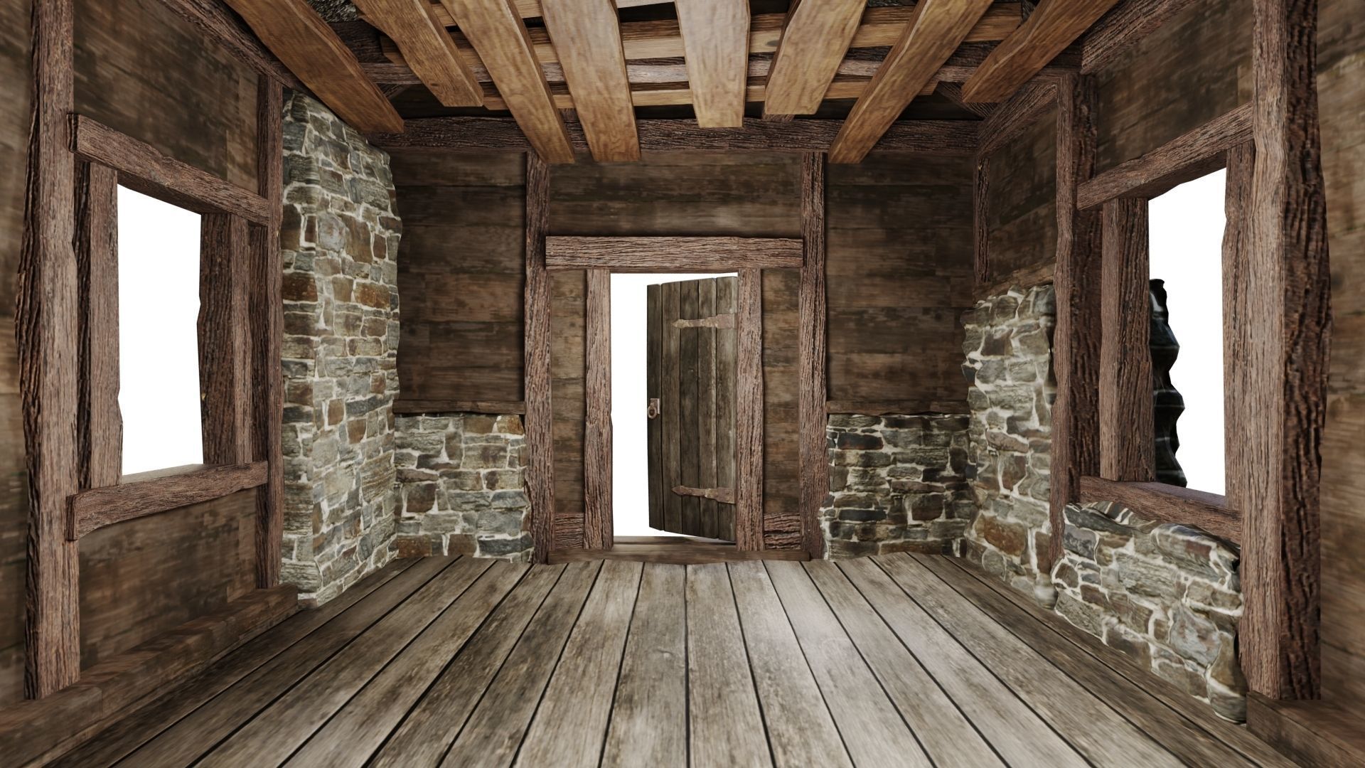 Medieval House 09 PBR 4K GameReady Low-poly 3D model_9