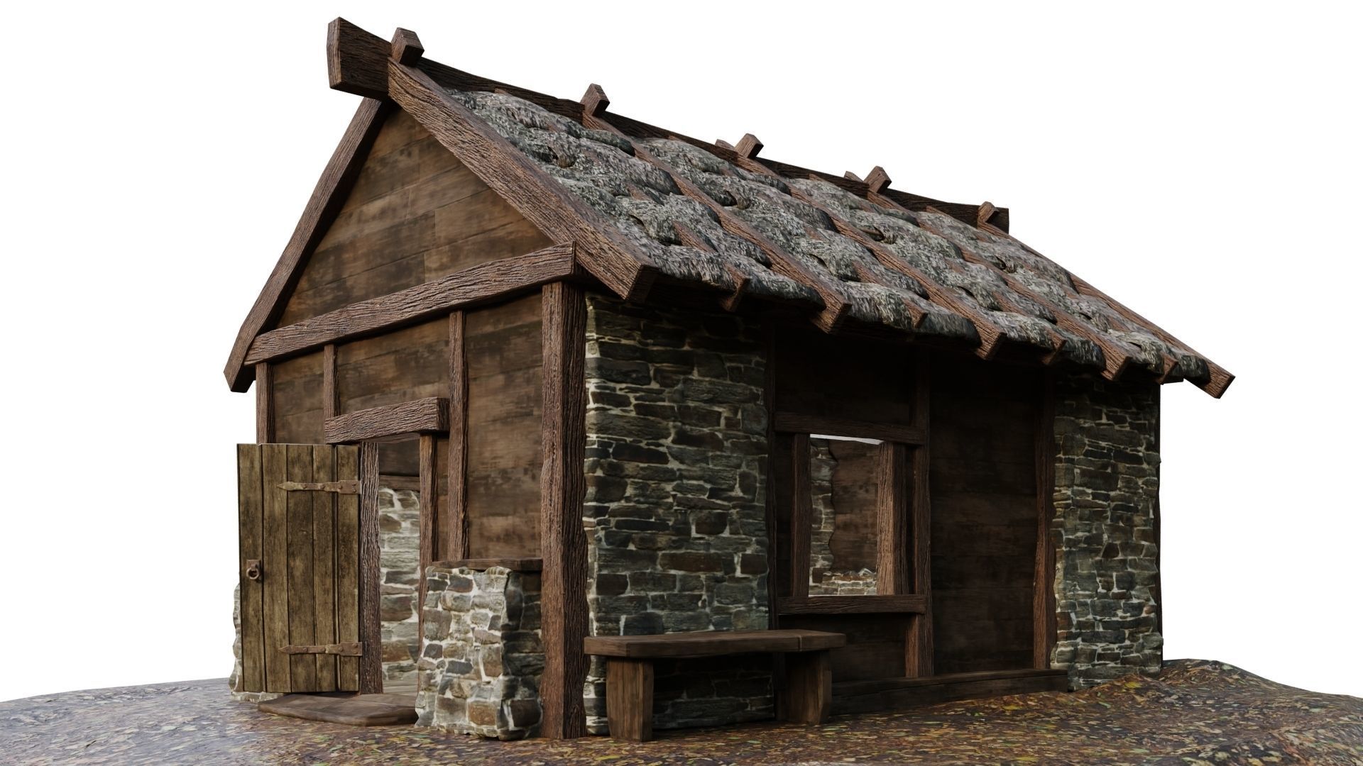 Medieval House 09 PBR 4K GameReady Low-poly 3D model_2