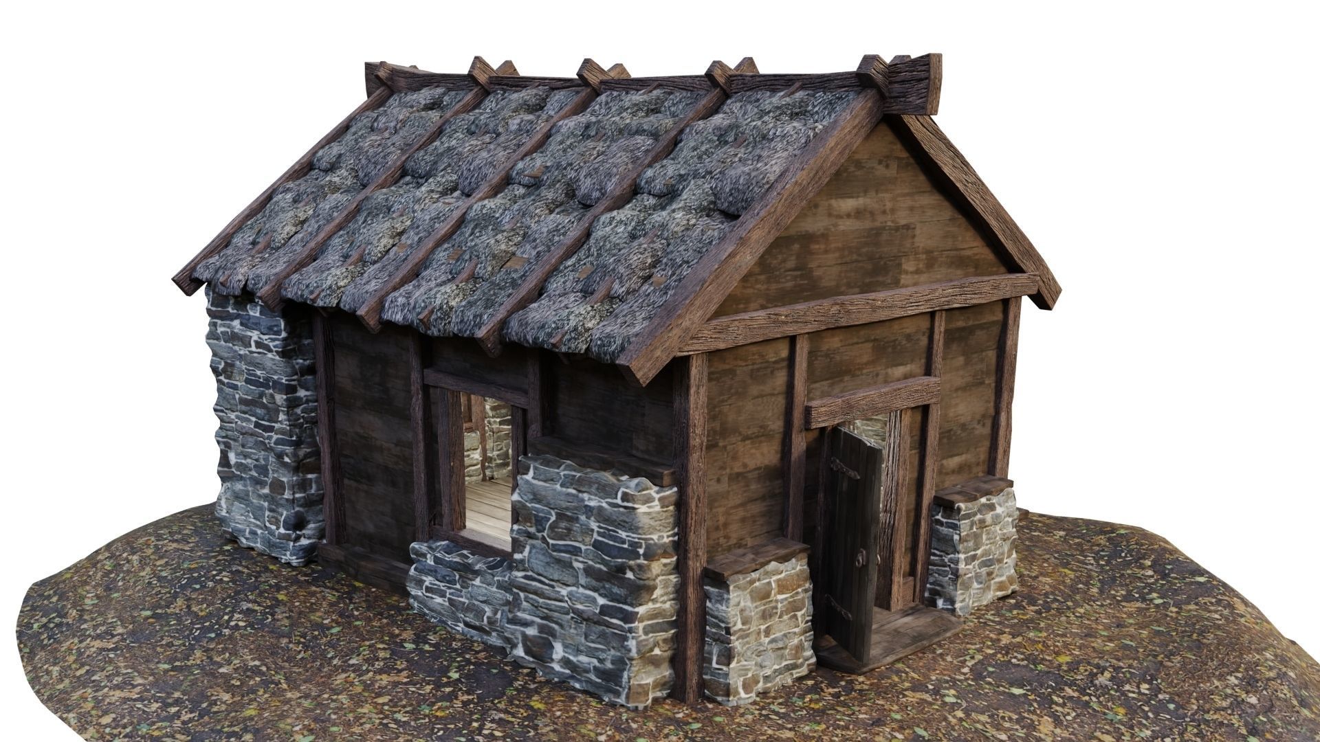 Medieval House 09 PBR 4K GameReady Low-poly 3D model_3