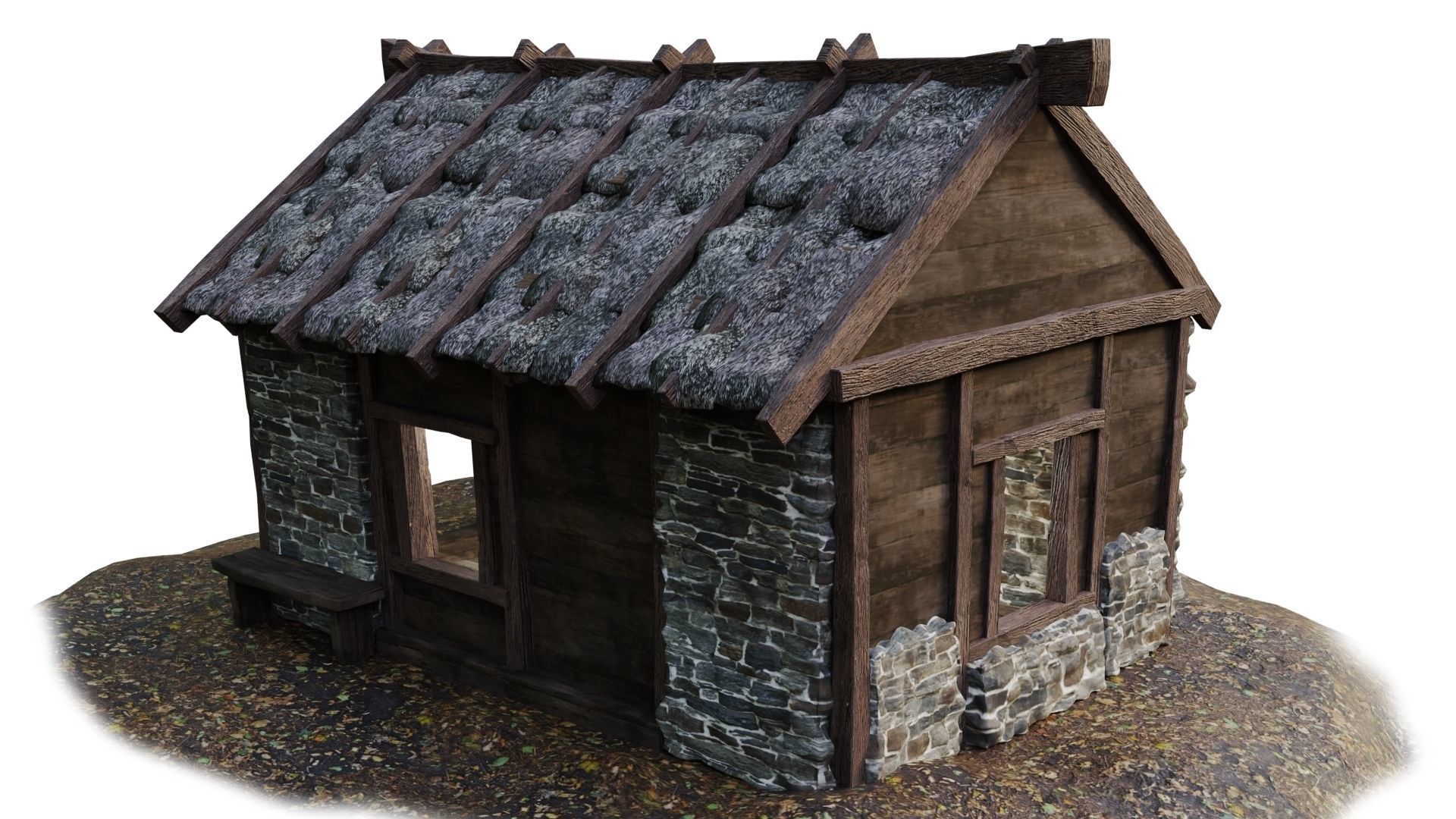 Medieval House 09 PBR 4K GameReady Low-poly 3D model_8