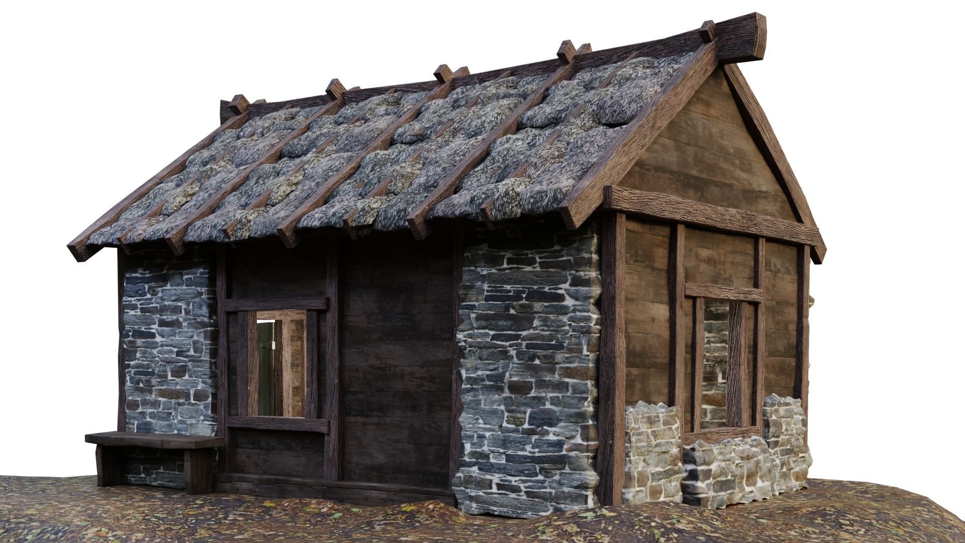 Medieval House 09 PBR 4K GameReady Low-poly 3D model_6