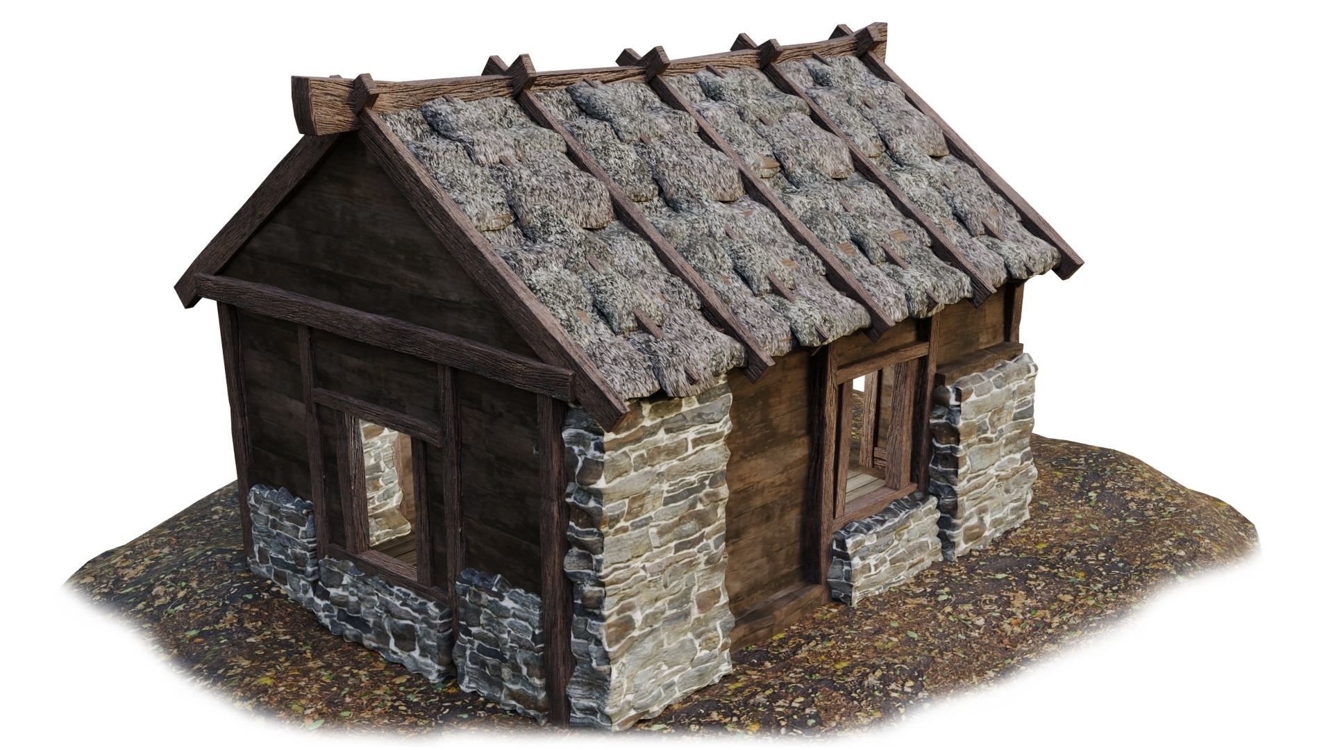 Medieval House 09 PBR 4K GameReady Low-poly 3D model_7