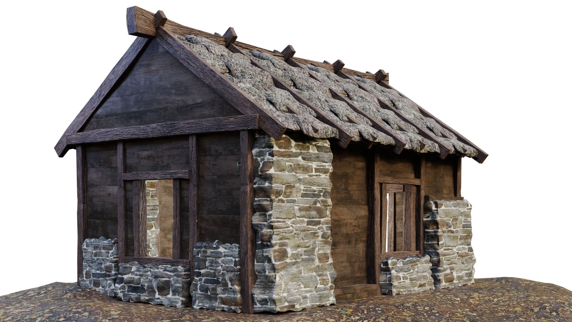 Medieval House 09 PBR 4K GameReady Low-poly 3D model_5