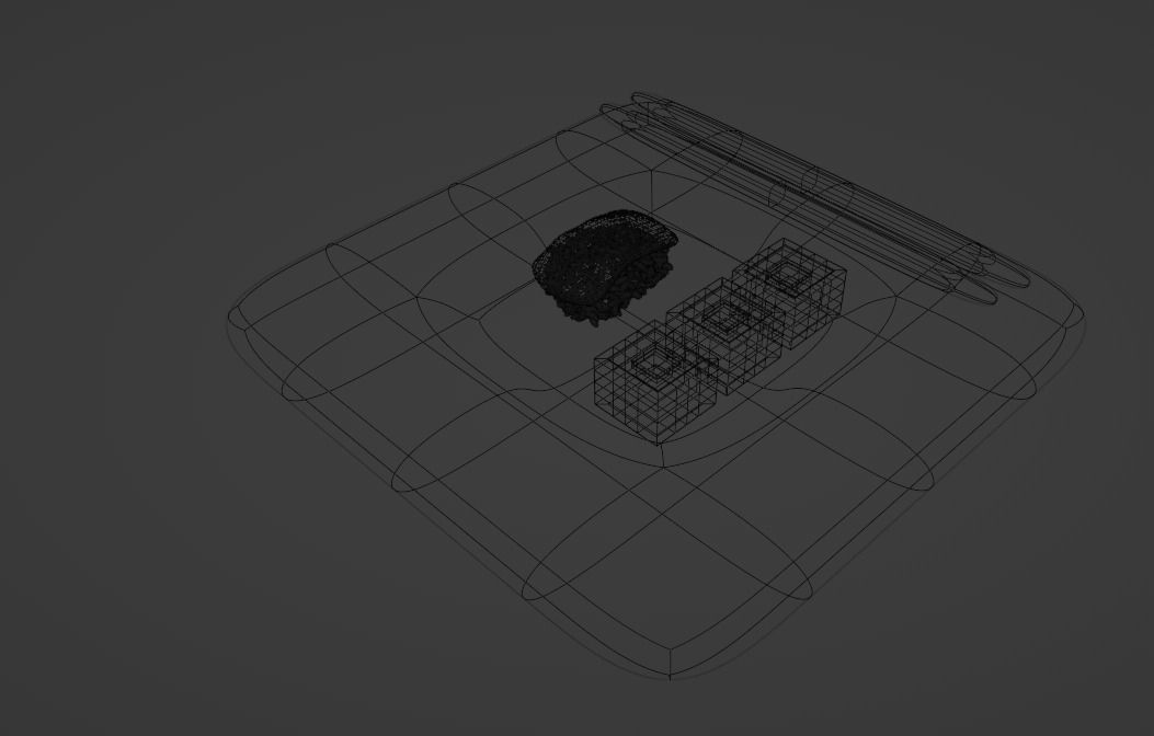 low poly sushi on plate with chopsticks Free low-poly 3D model_7