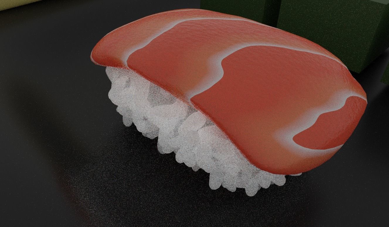 low poly sushi on plate with chopsticks Free low-poly 3D model_3